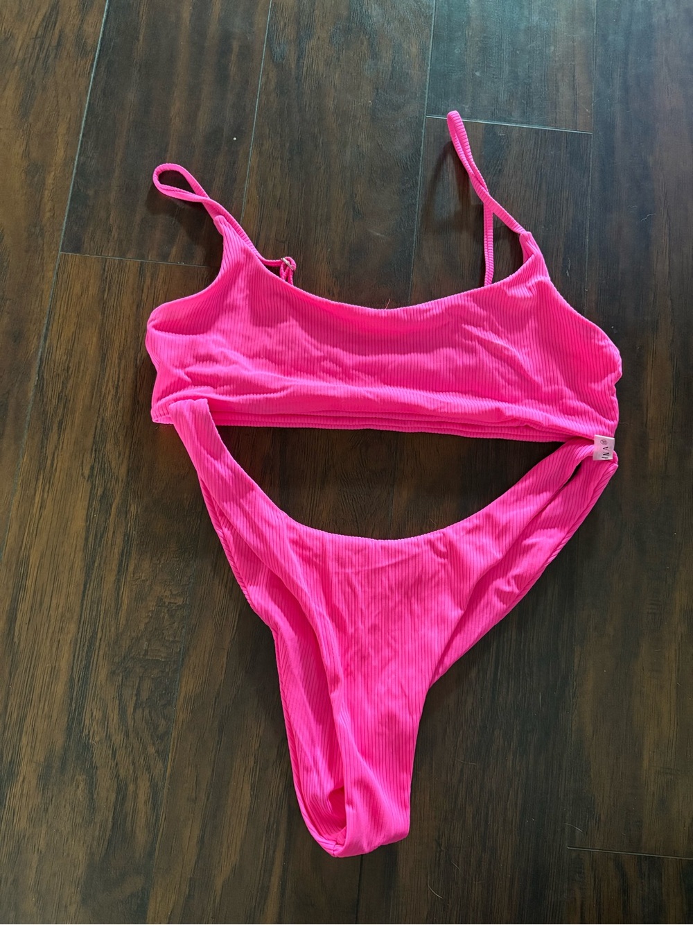 a.n.a Hot Pink Ribbed Bikini Two-Piece